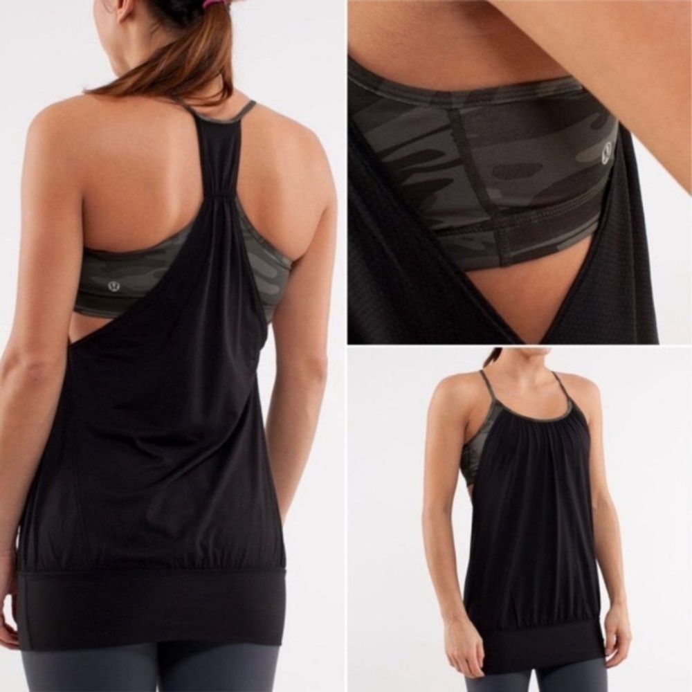 LULULEMON • no limits tank Black & Grey Camo